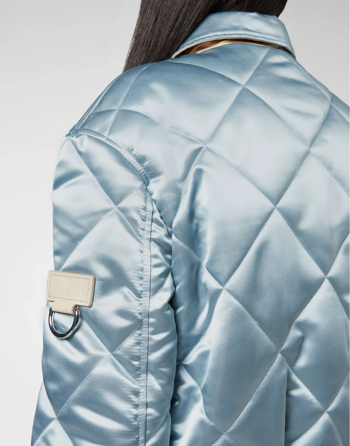 Nylon Quilted Bomber Iconic Plein, цвет: Голубой