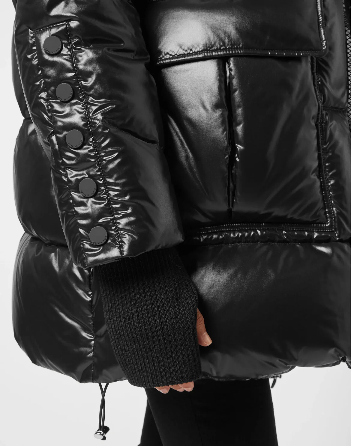 Nylon Oversize Jacket Iconic Plein, цвет: Черный