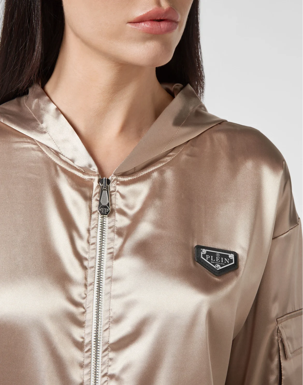 Hoodie Jacket Iconic Plein, цвет: Бежевый