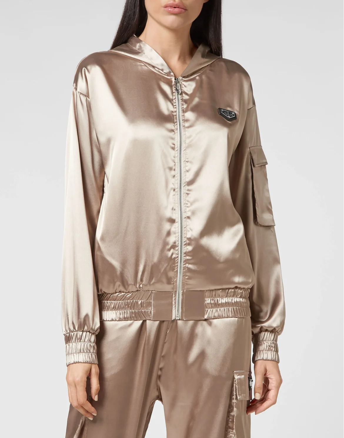 Hoodie Jacket Iconic Plein, цвет: Бежевый