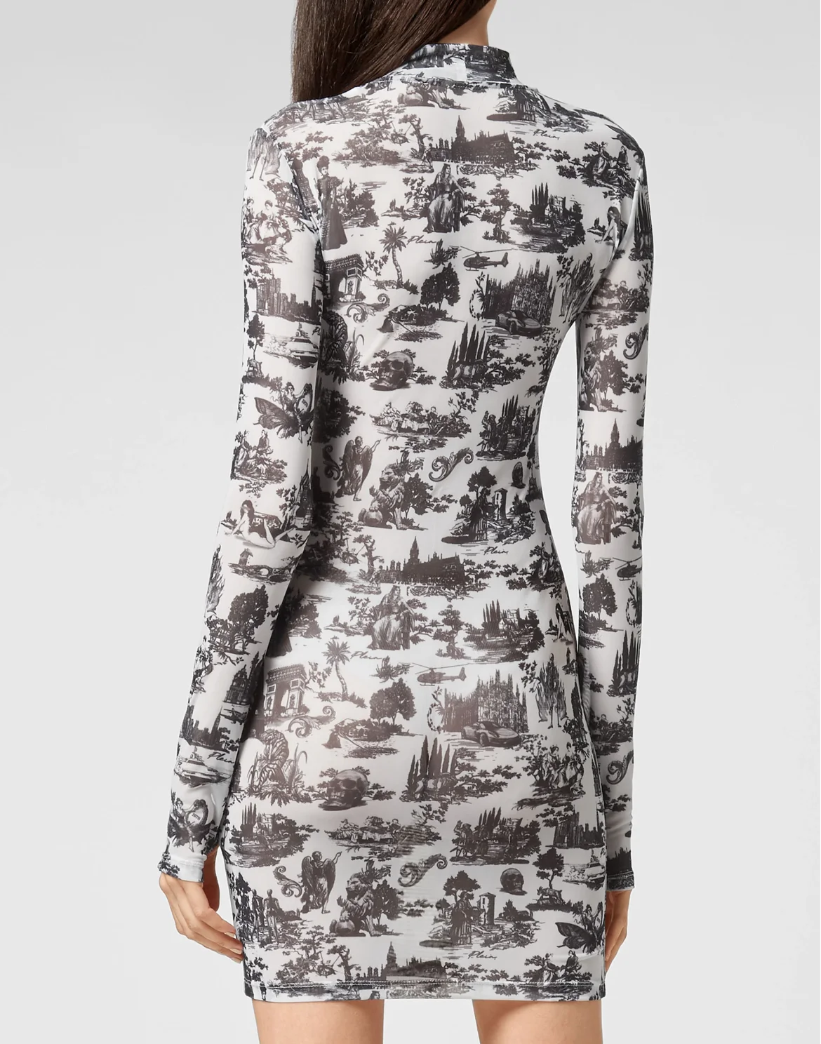 Short Dress Stretch Printed Tulle En PLEIN air, цвет: Белый