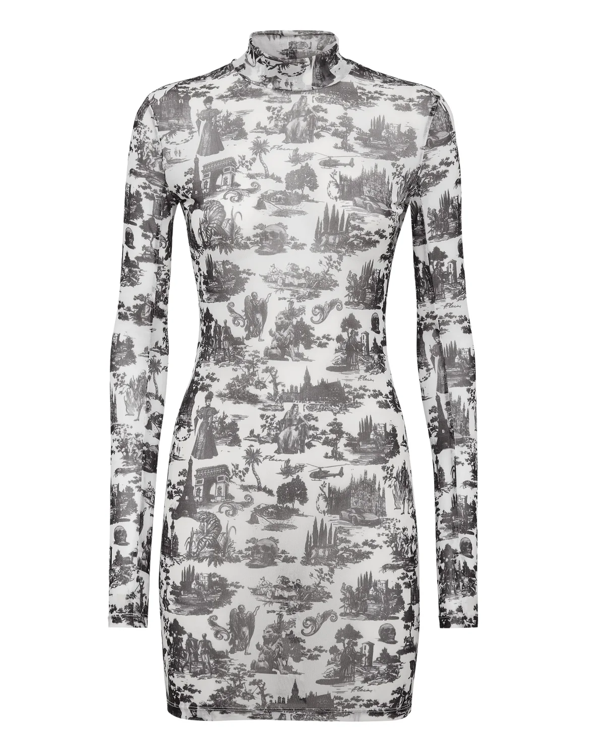 Short Dress Stretch Printed Tulle En PLEIN air, цвет: Белый