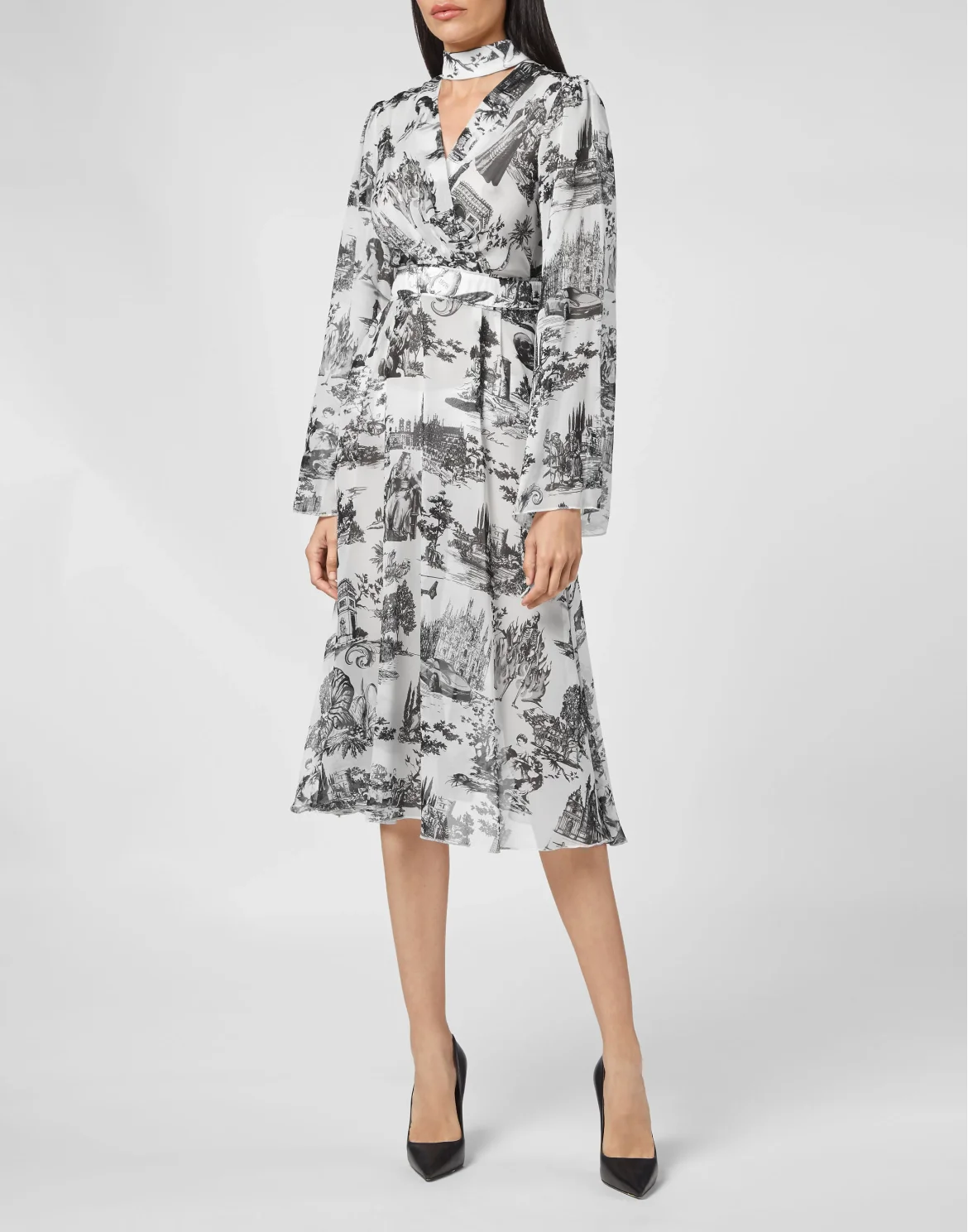 Georgette Long Crystal Dress En PLEIN air, цвет: Белый