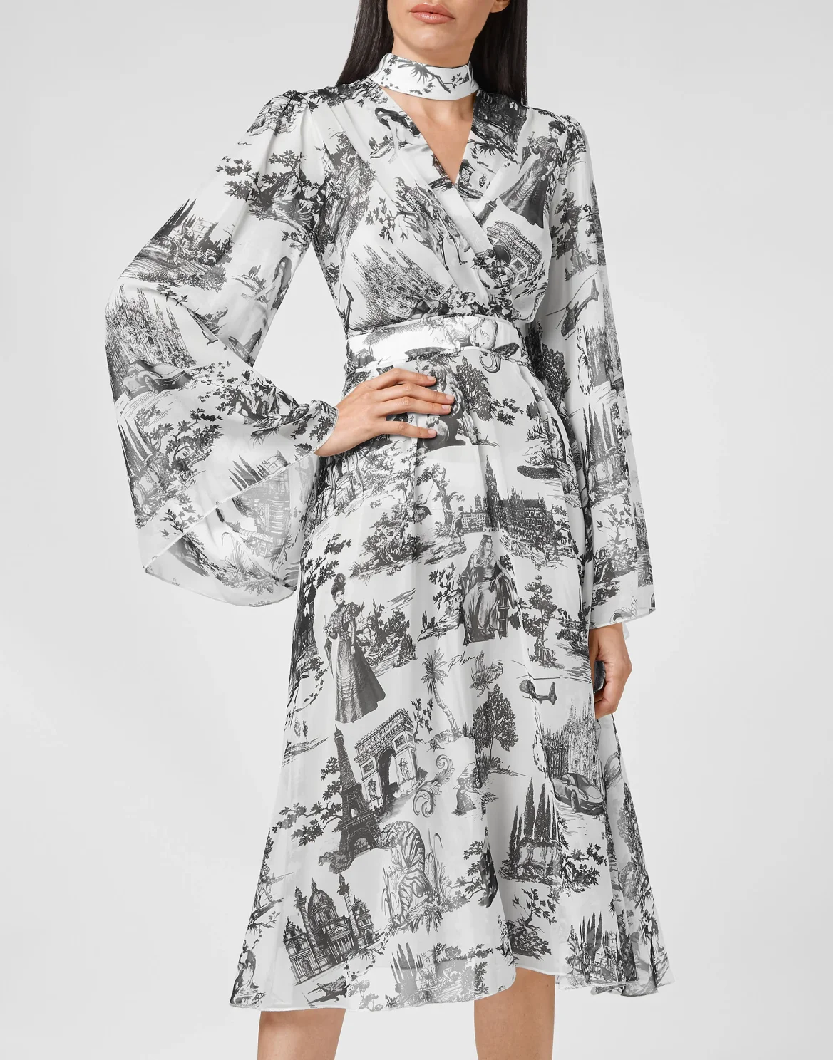 Georgette Long Crystal Dress En PLEIN air, цвет: Белый