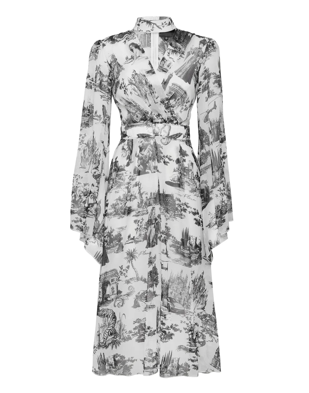 Georgette Long Crystal Dress En PLEIN air, цвет: Белый