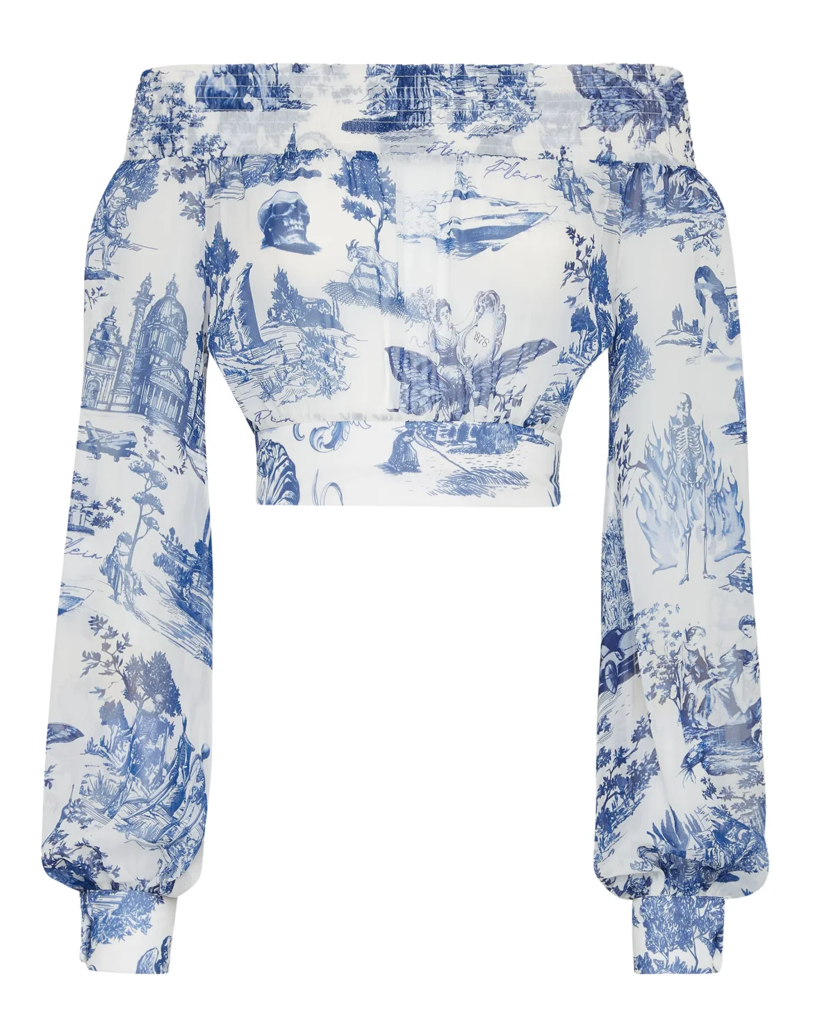 Georgette Crop Top LS En PLEIN air, цвет: Белый