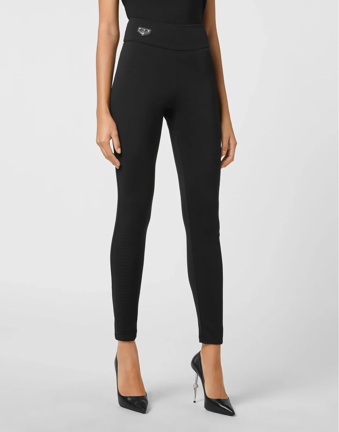 Super High Waist Leggings Iconic Plein, цвет: Черный