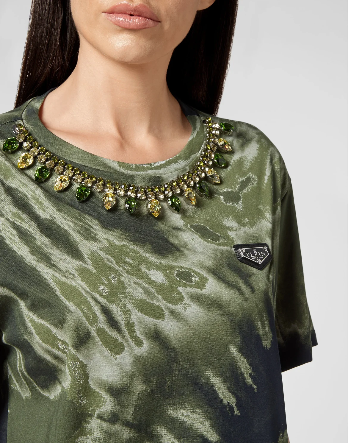 T-shirt Dress Tie Dye Crystal Chain, цвет: Камуфляж
