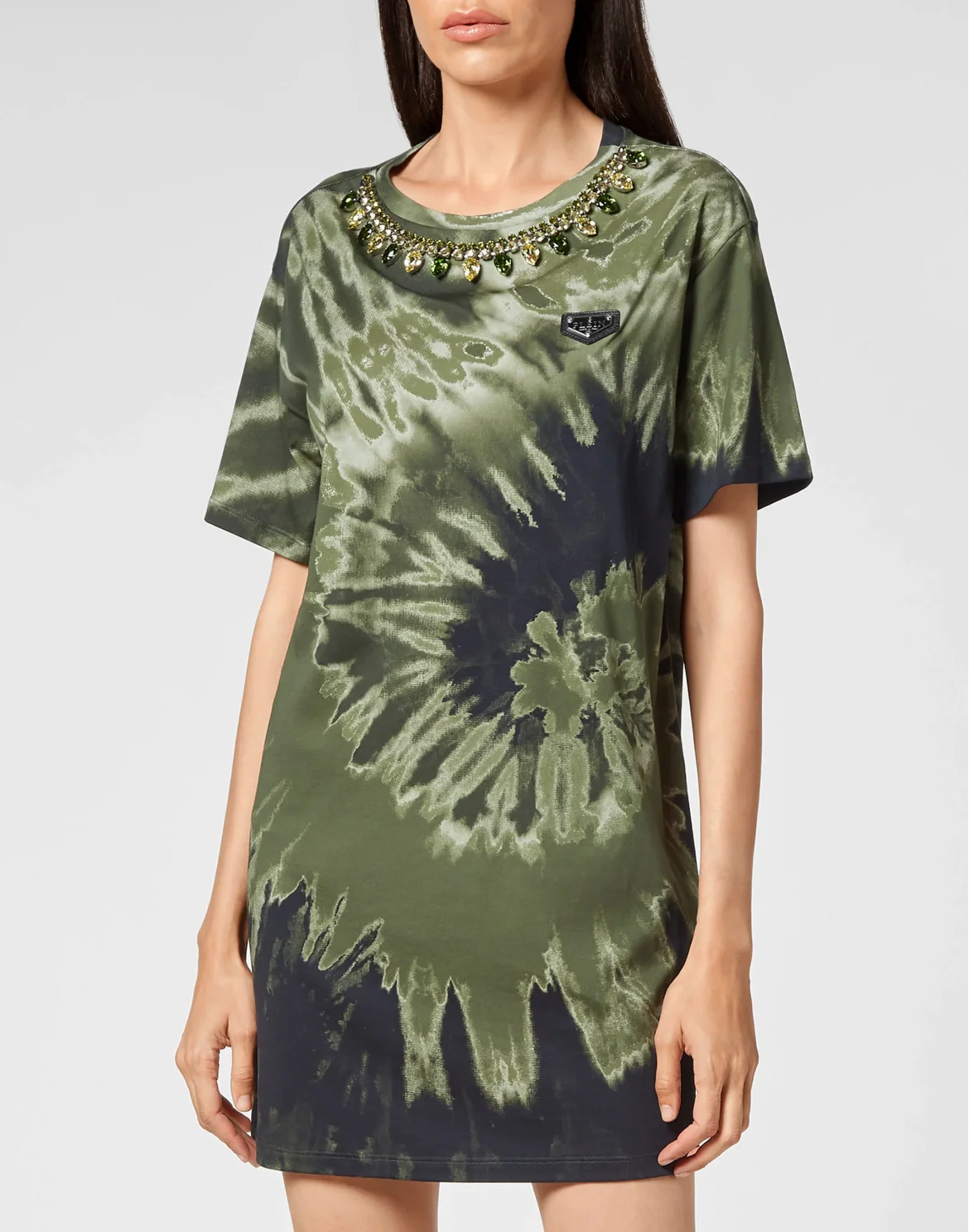 T-shirt Dress Tie Dye Crystal Chain, цвет: Камуфляж