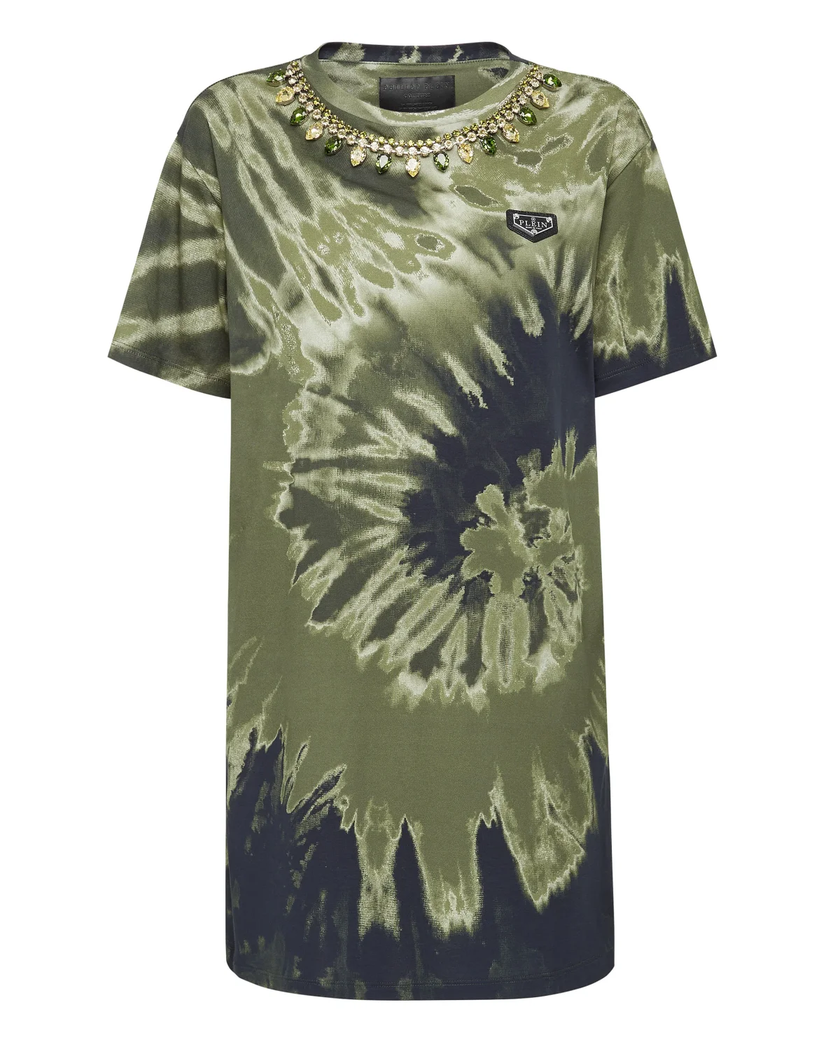 T-shirt Dress Tie Dye Crystal Chain, цвет: Камуфляж
