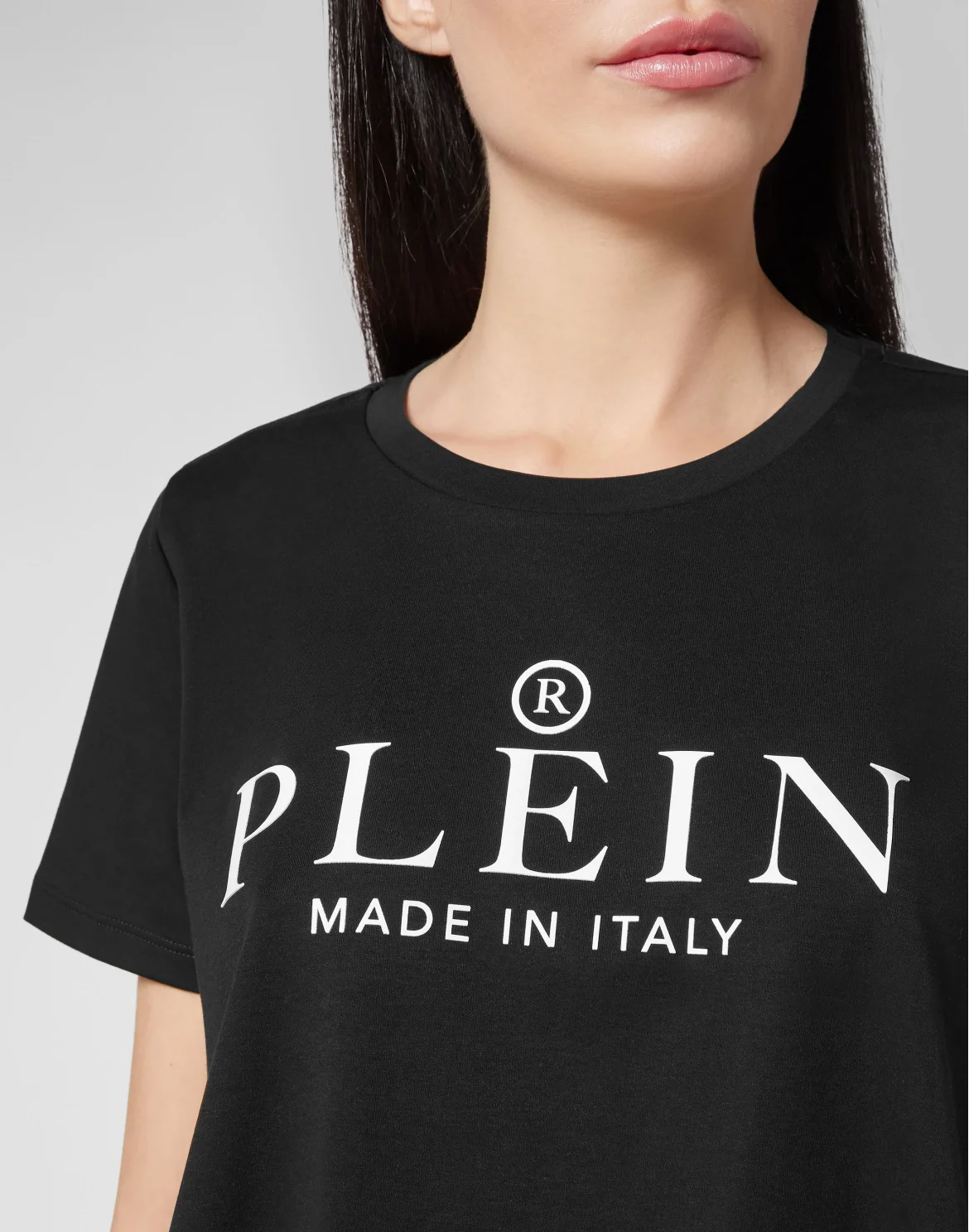 T-shirt Round Neck SS Crop Iconic Plein, цвет: Черный