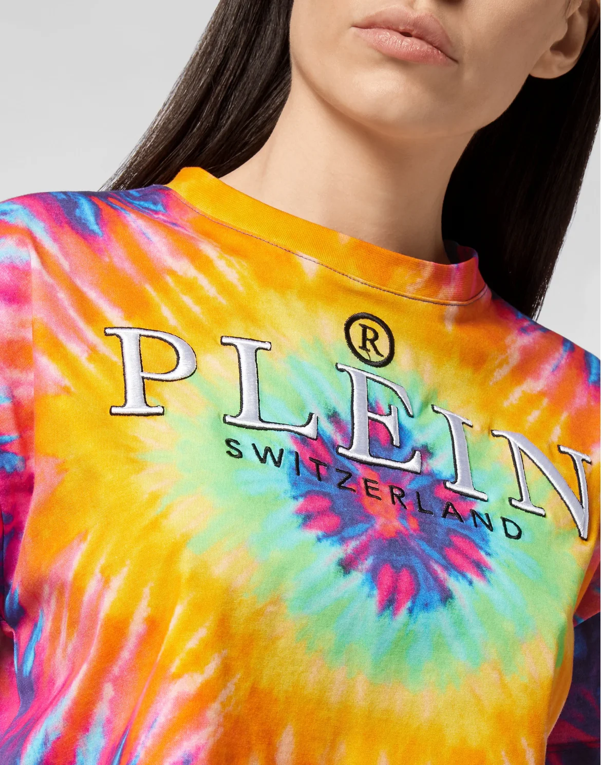 T-shirt Crop Round Neck SS Tie dye, цвет: Мультиколор