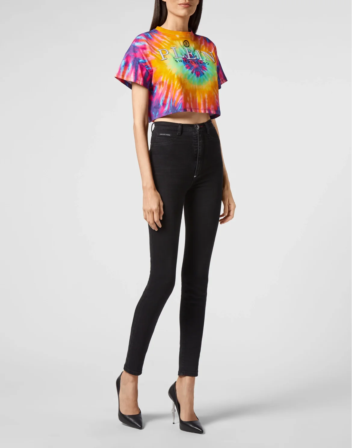 T-shirt Crop Round Neck SS Tie dye, цвет: Мультиколор