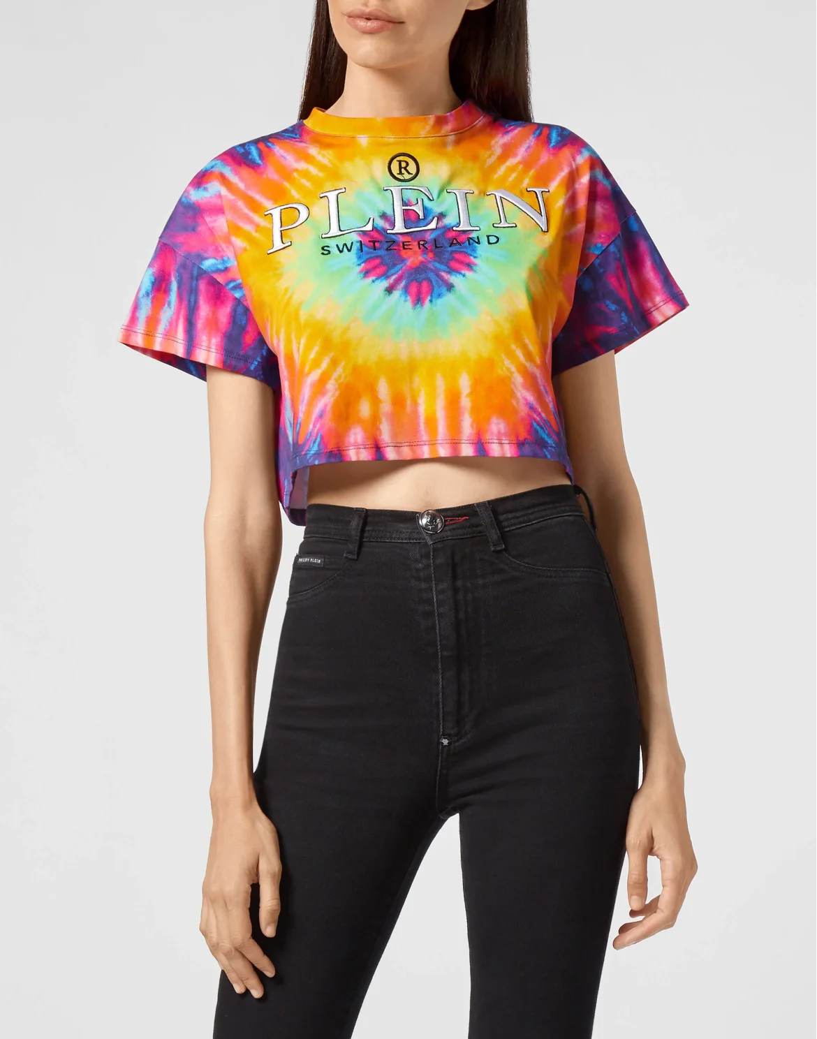T-shirt Crop Round Neck SS Tie dye, цвет: Мультиколор