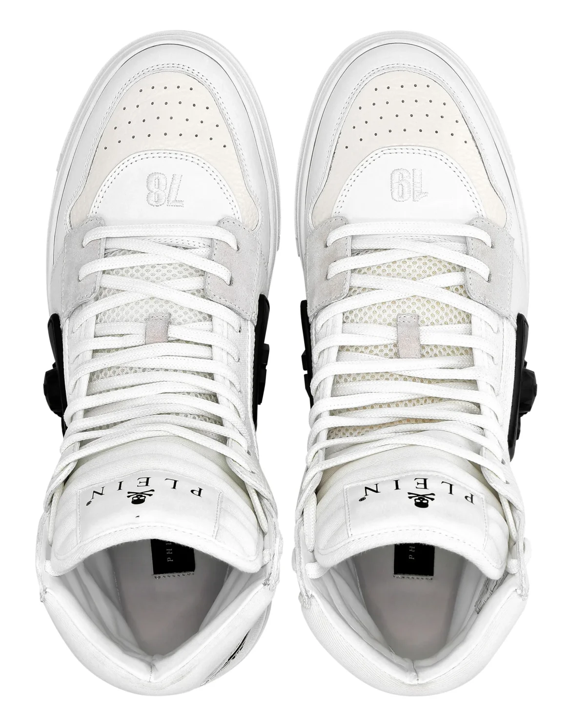 PHANTOM KICK$ Hi-Top Mixed Materials Skull, цвет: Белый
