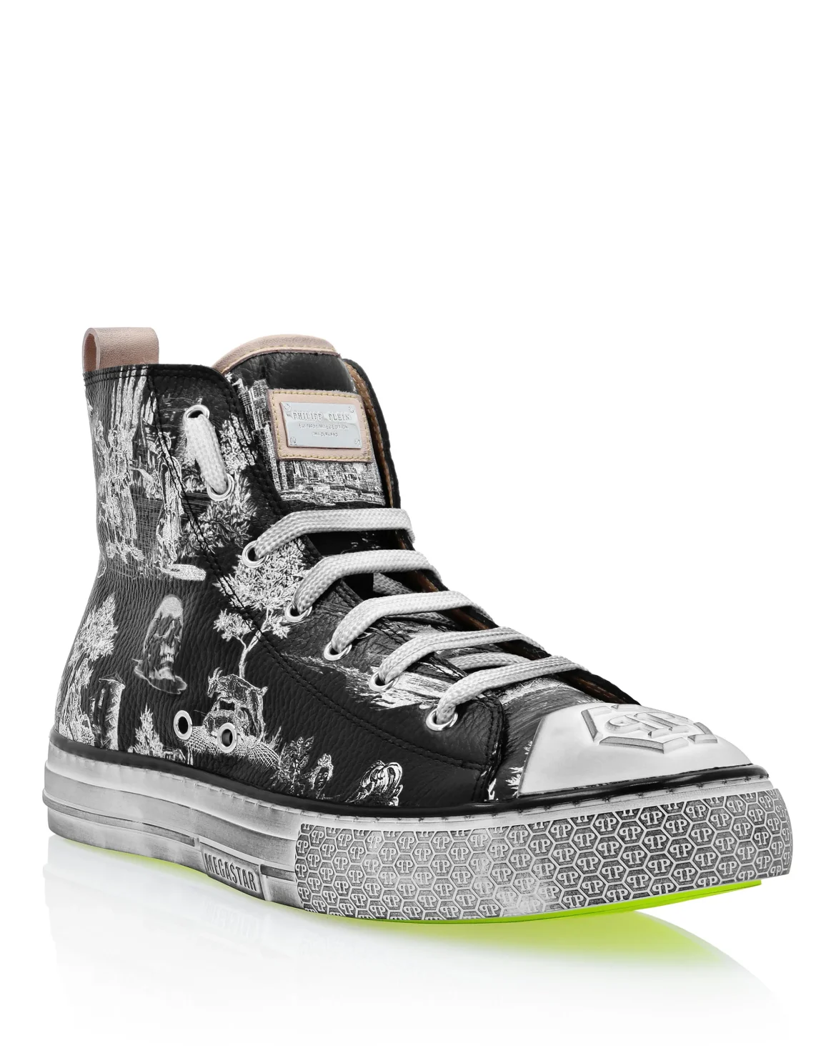 Vintage Leather Hi-Top Sneakers Megastar En PLEIN air, цвет: Черный