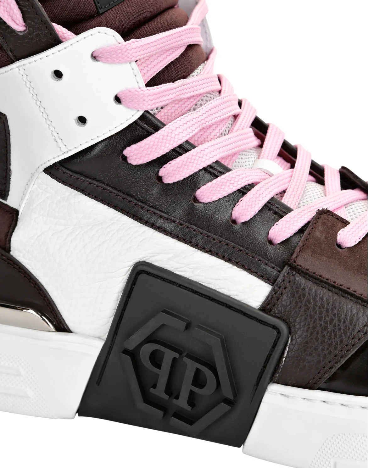 Hi-Top Sneakers mix materials Hexagon, цвет: Коричневый