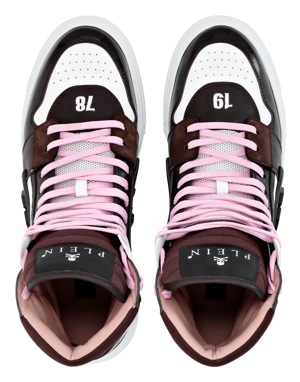 Hi-Top Sneakers mix materials Hexagon, цвет: Коричневый
