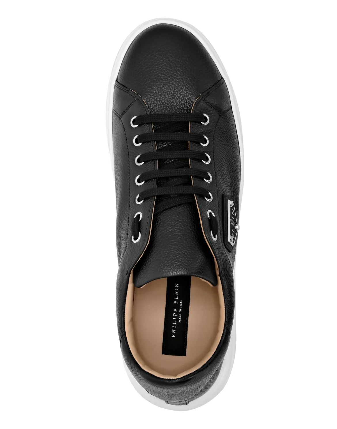 Leather Lo-Top Sneakers Iconic Plein, цвет: Черный