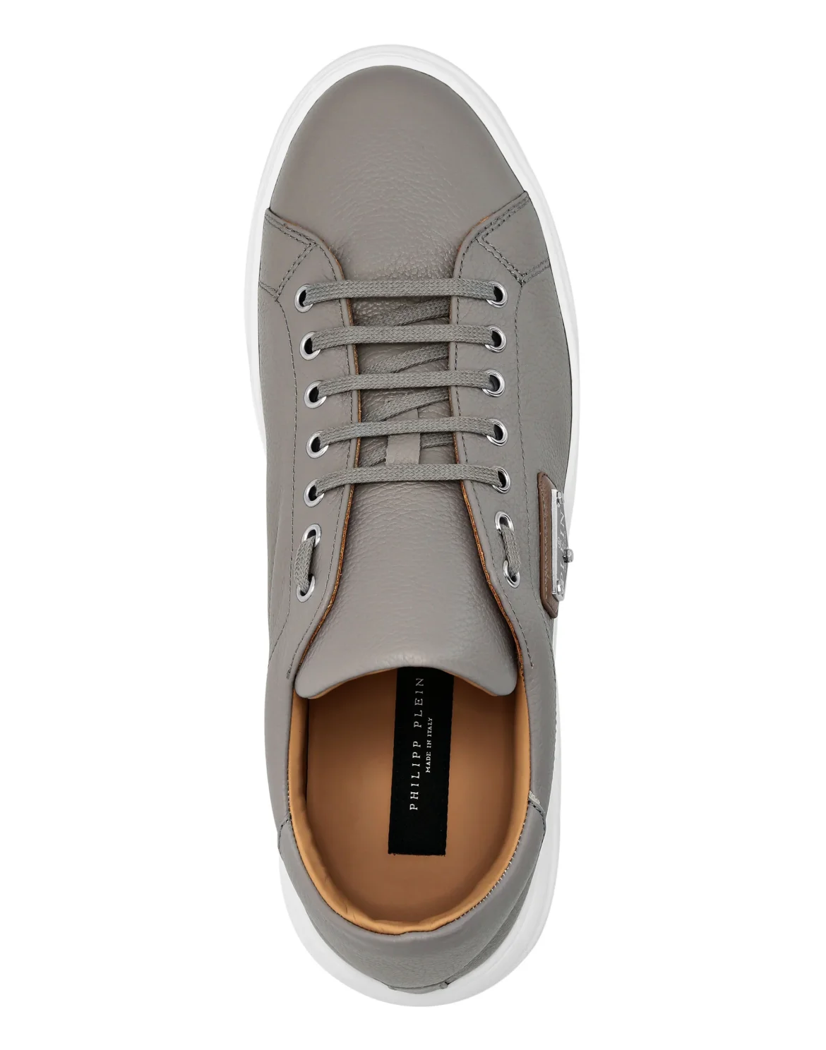 Leather Lo-Top Sneakers Iconic Plein, цвет: Серый