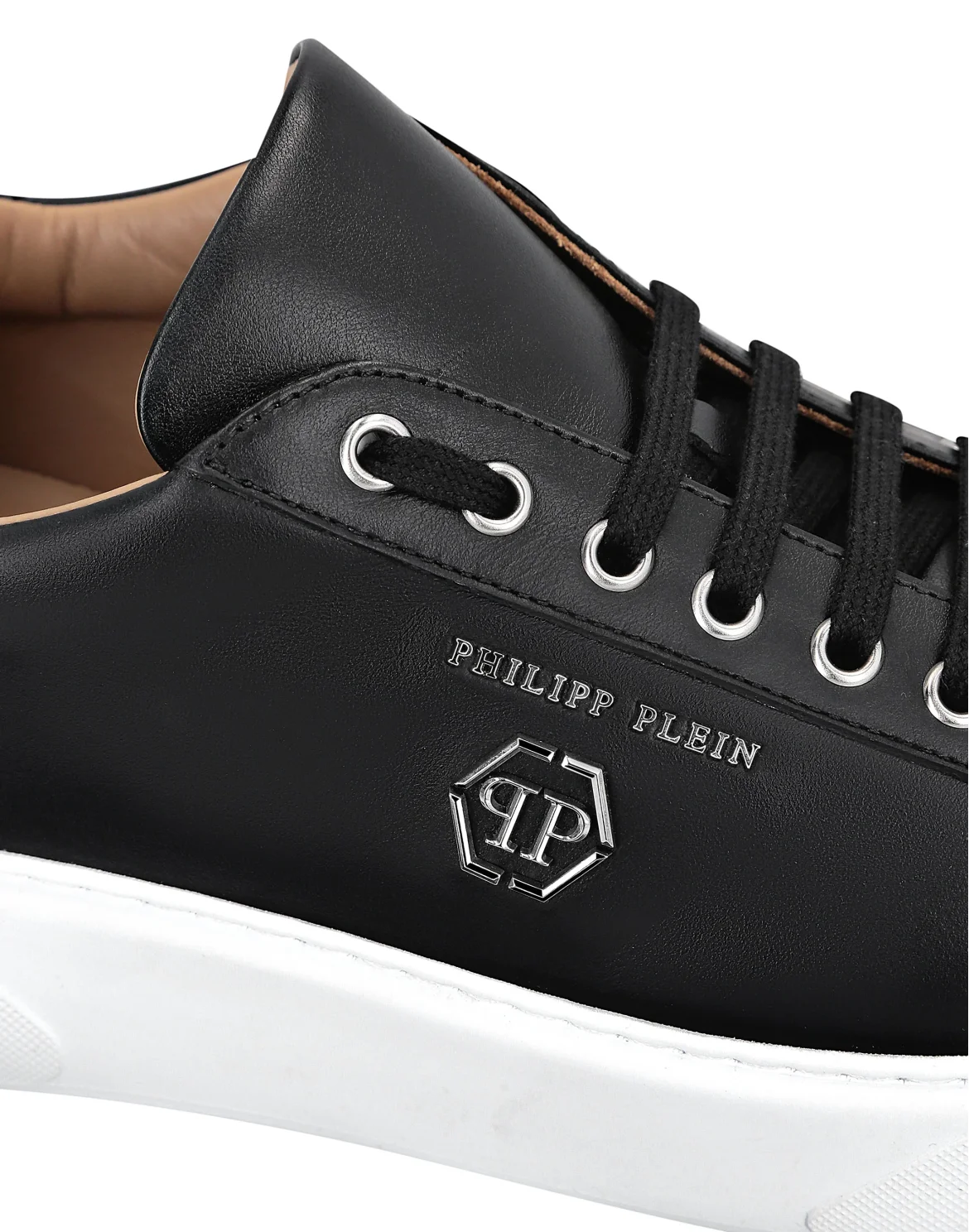 Leather Lo-Top Sneakers Hexagon, цвет: Черный