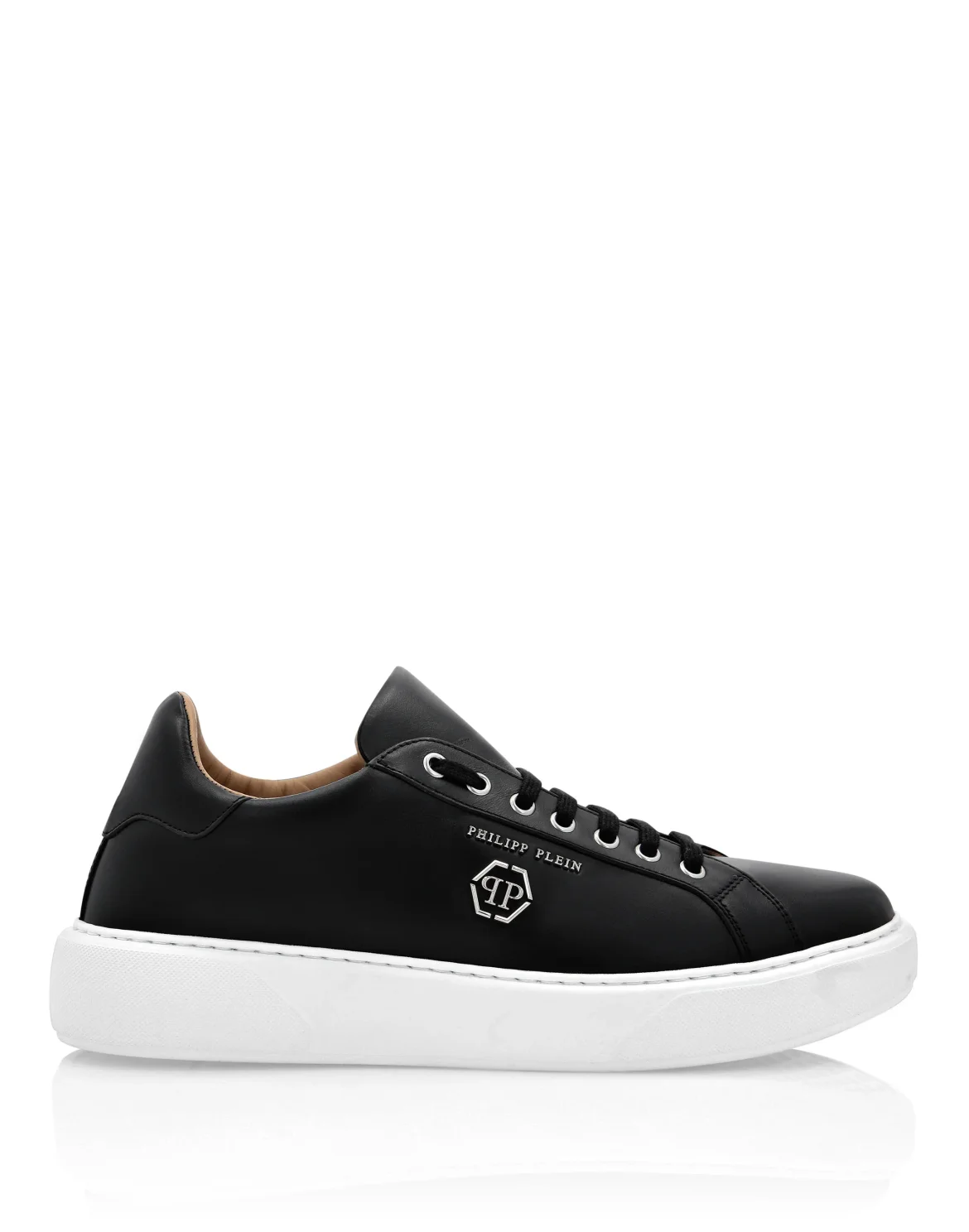Leather Lo-Top Sneakers Hexagon, цвет: Черный