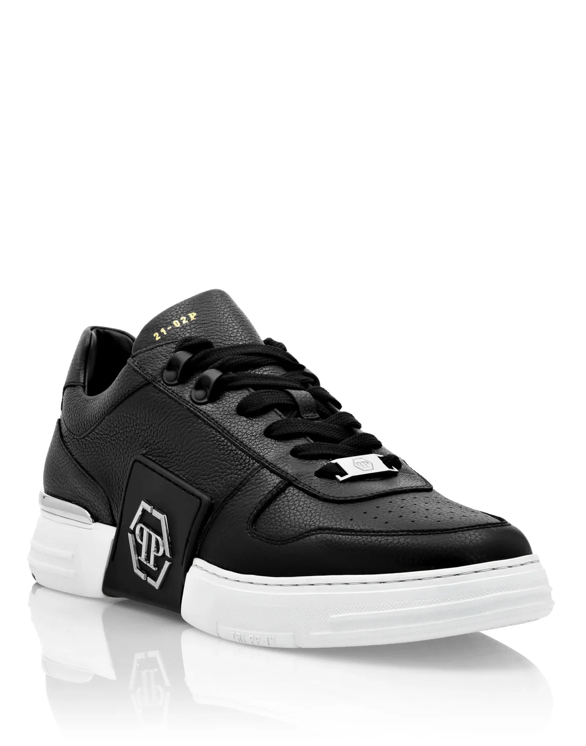LO-TOP SNEAKERS PHANTOM KICK$ LEATHER Platinum HEXAGON, цвет: Черный
