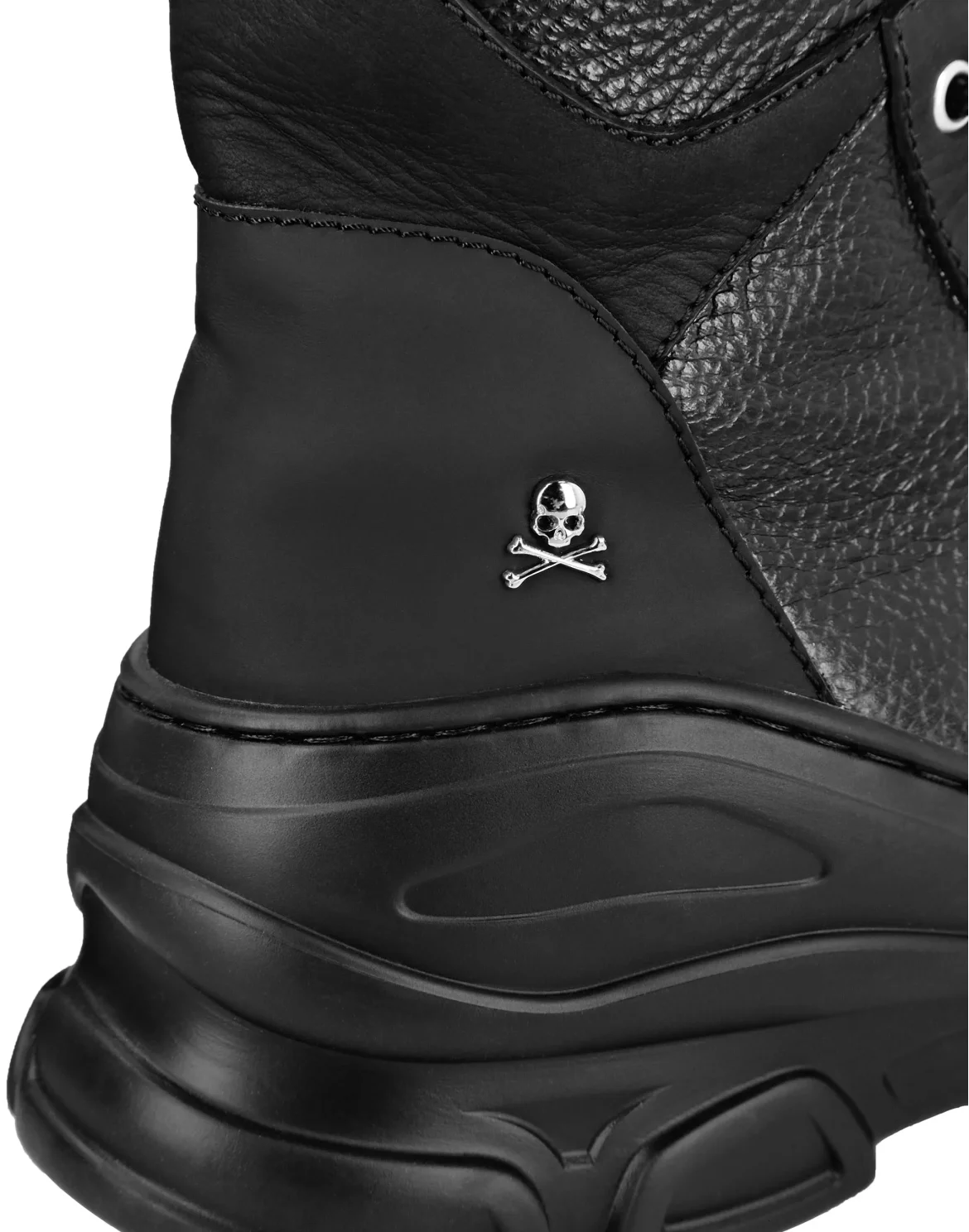 Boots Low Flat mix leathers Iconic Plein, цвет: Черный