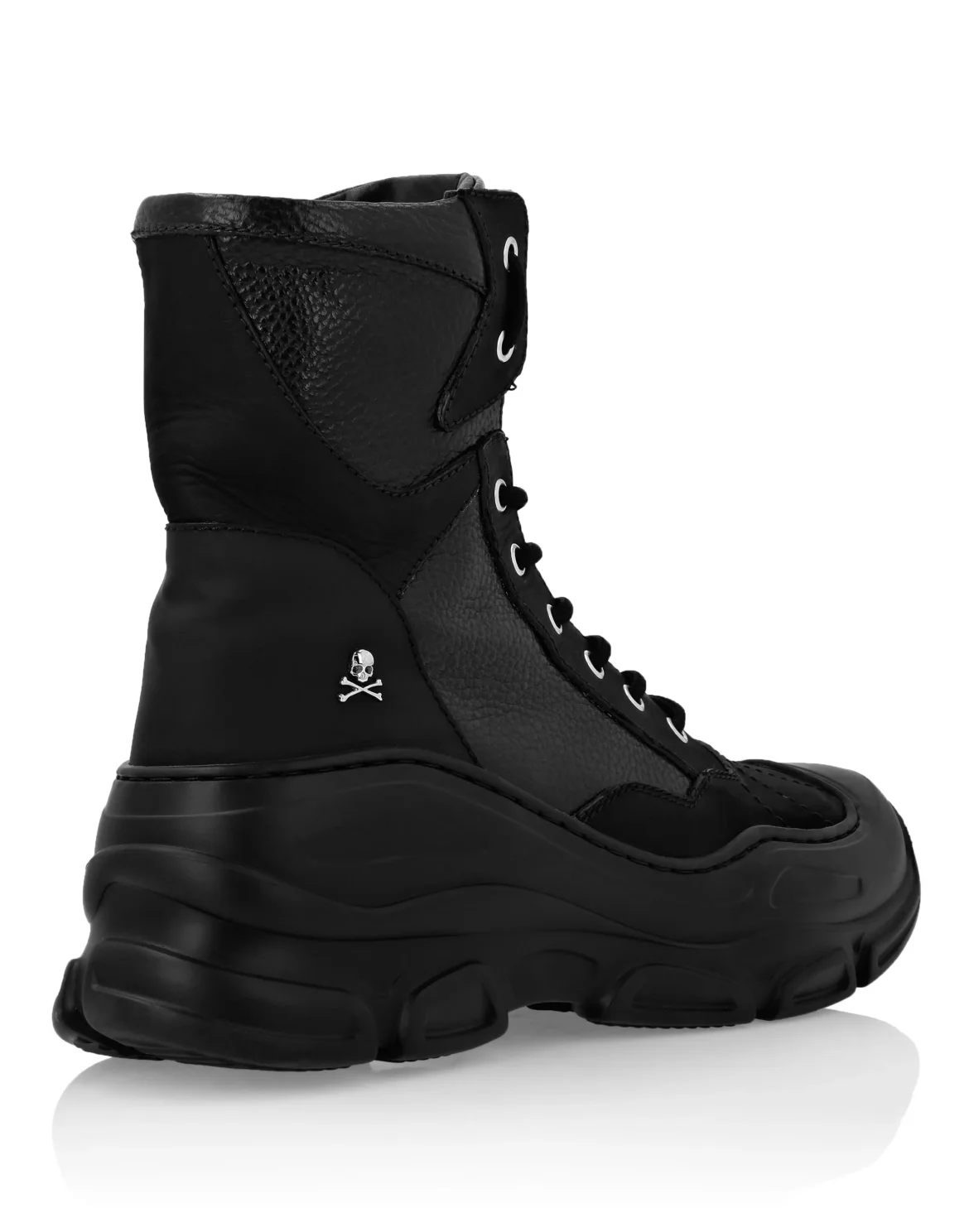 Boots Low Flat mix leathers Iconic Plein, цвет: Черный