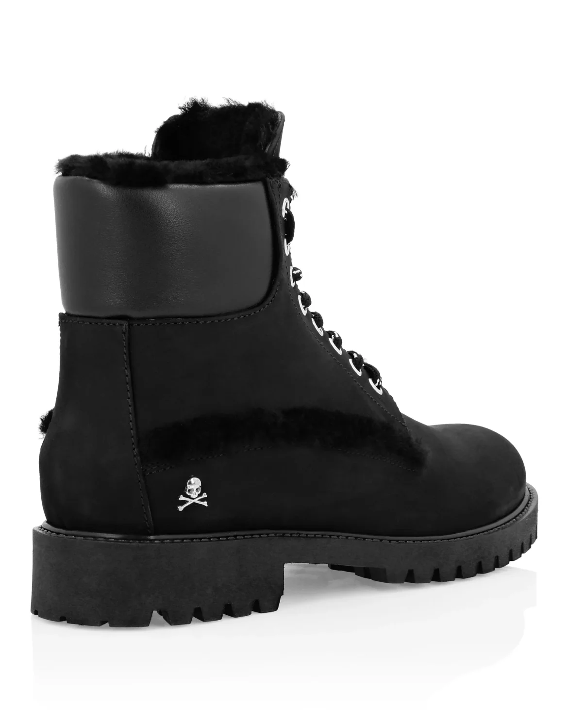 Leather Boots with shearling inside Iconic Plein, цвет: Черный