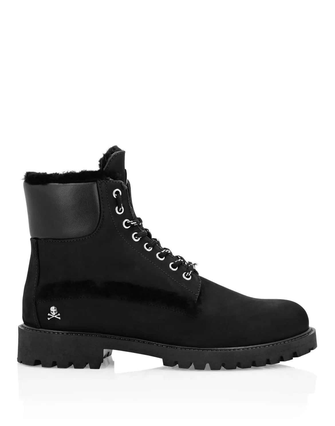 Leather Boots with shearling inside Iconic Plein, цвет: Черный