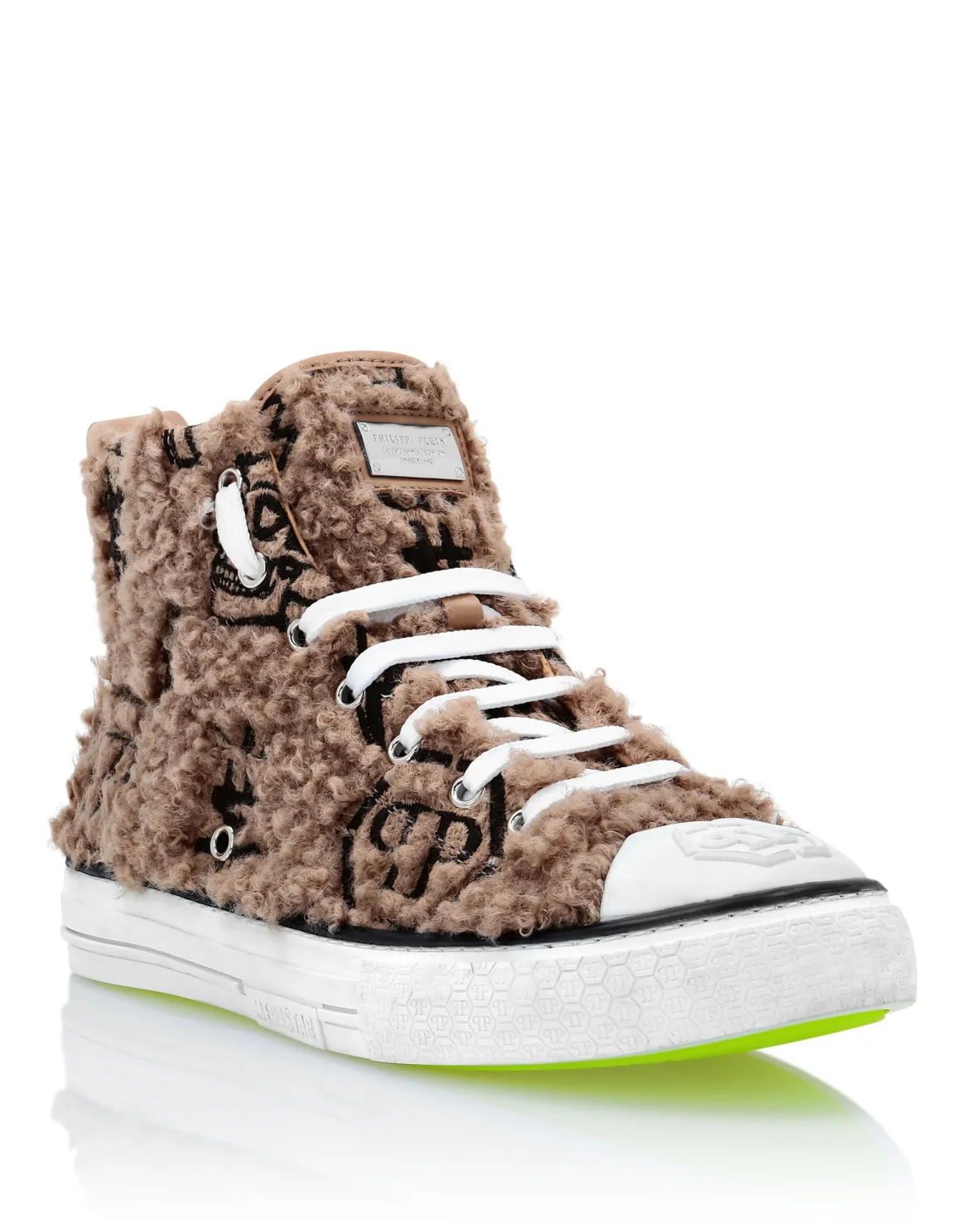 Hi-Top Sneakers Embroidery Monogram Megastar, цвет: Бежевый