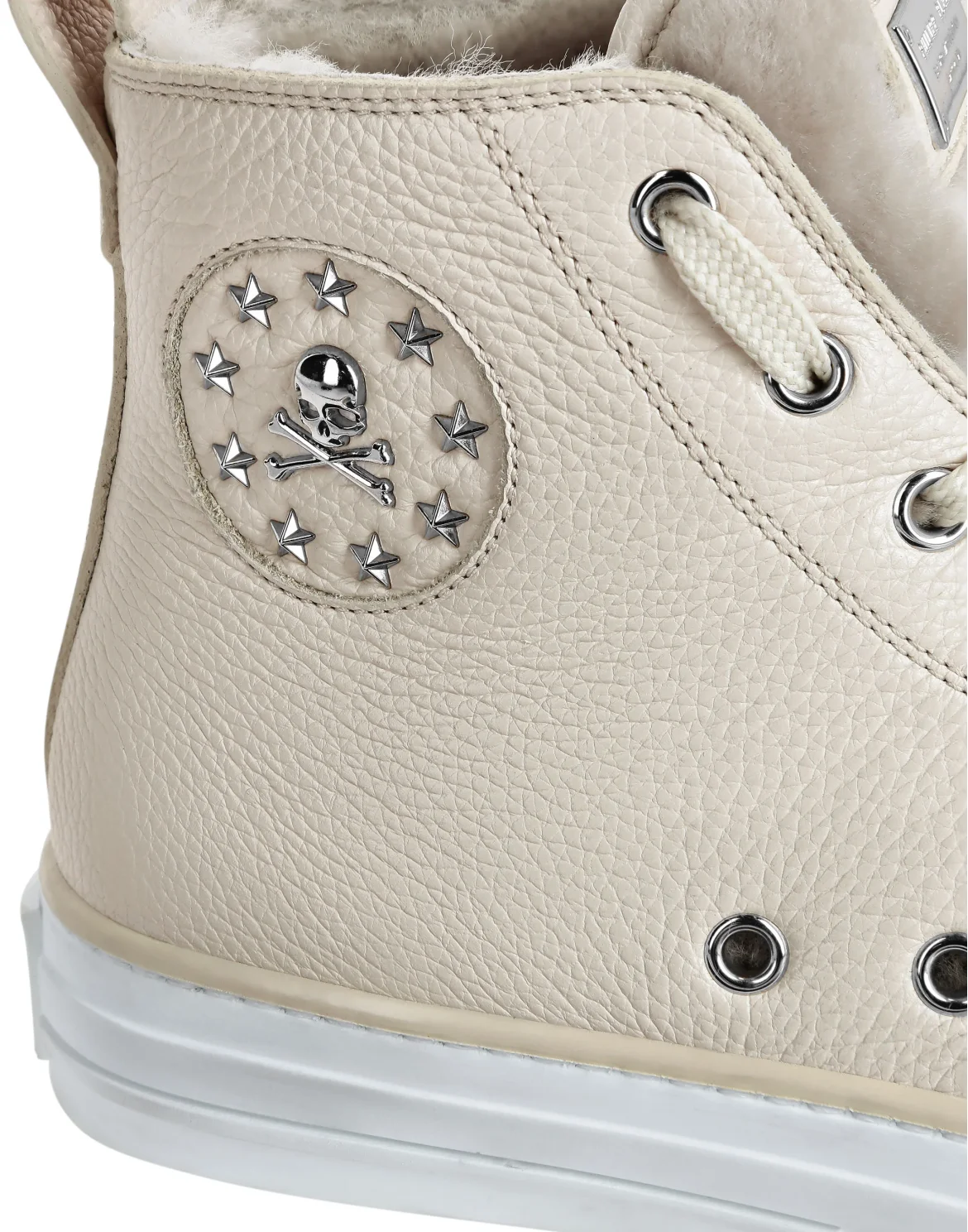 Leather Hi-Top Sneakers shearling lining Megastar, цвет: Бежевый