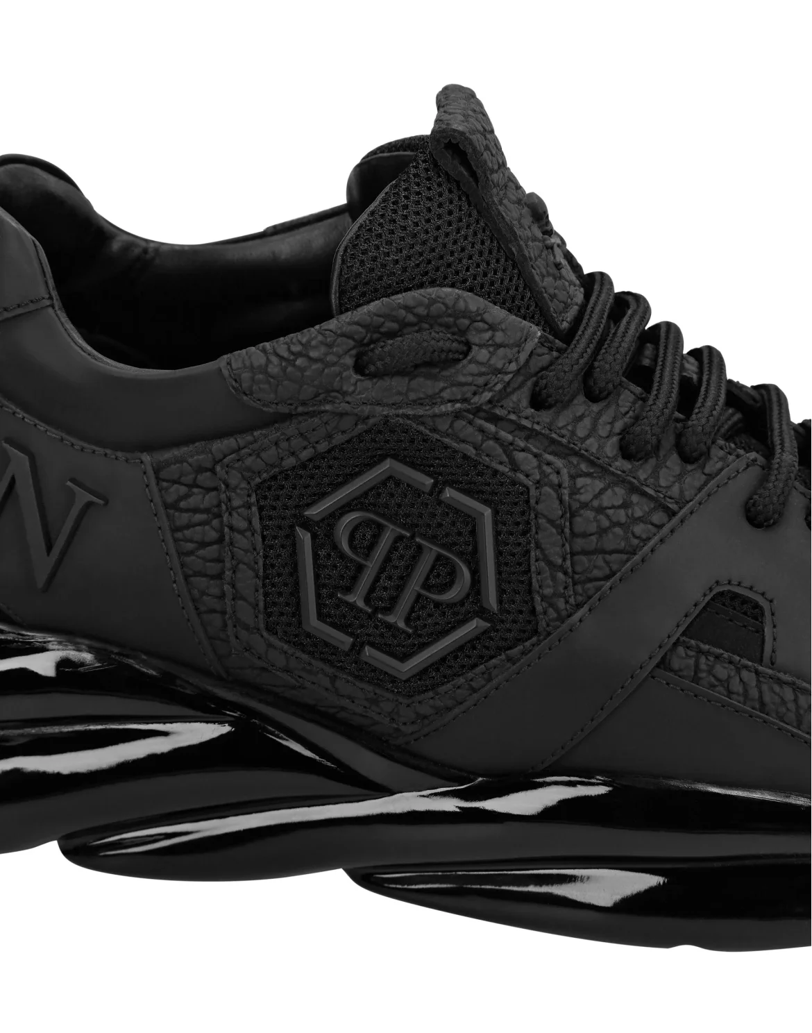 Runner mix materials Iconic Plein Plein Hurricane, цвет: Черный