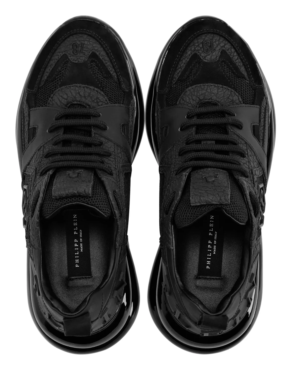 Runner mix materials Iconic Plein Plein Hurricane, цвет: Черный