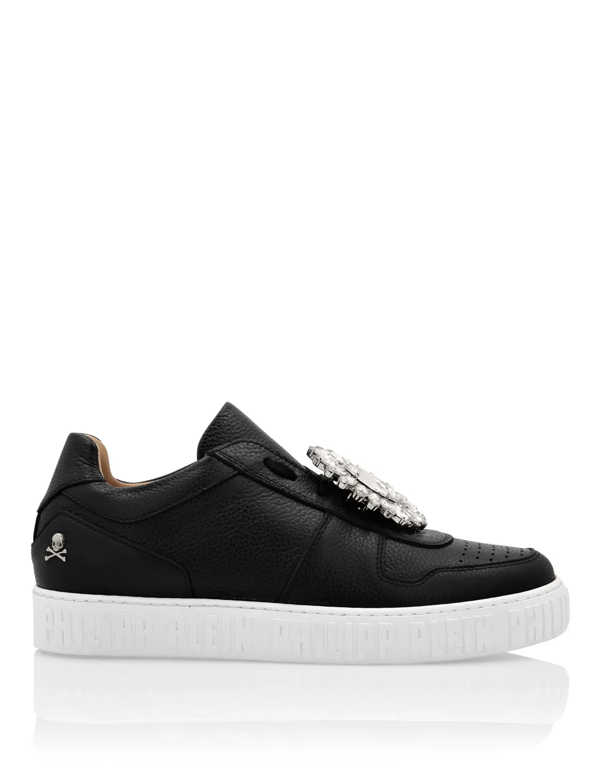 Leather Lo-Top Sneakers Brooches King Power, цвет: Черный