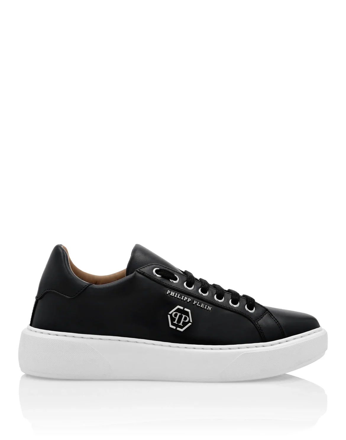 Leather Lo-Top Sneakers Hexagon, цвет: Черный