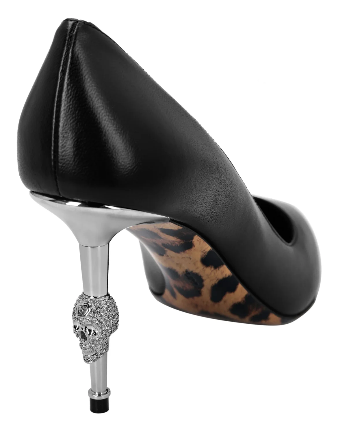 Leather Decollete Mid Heels Skull, цвет: Черный