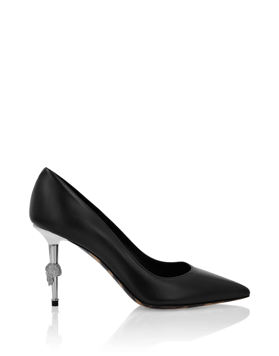 Leather Decollete Mid Heels Skull, цвет: Черный
