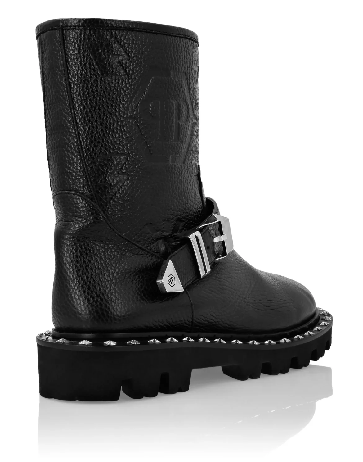 Leather Biker Boots  Monogram, цвет: Черный
