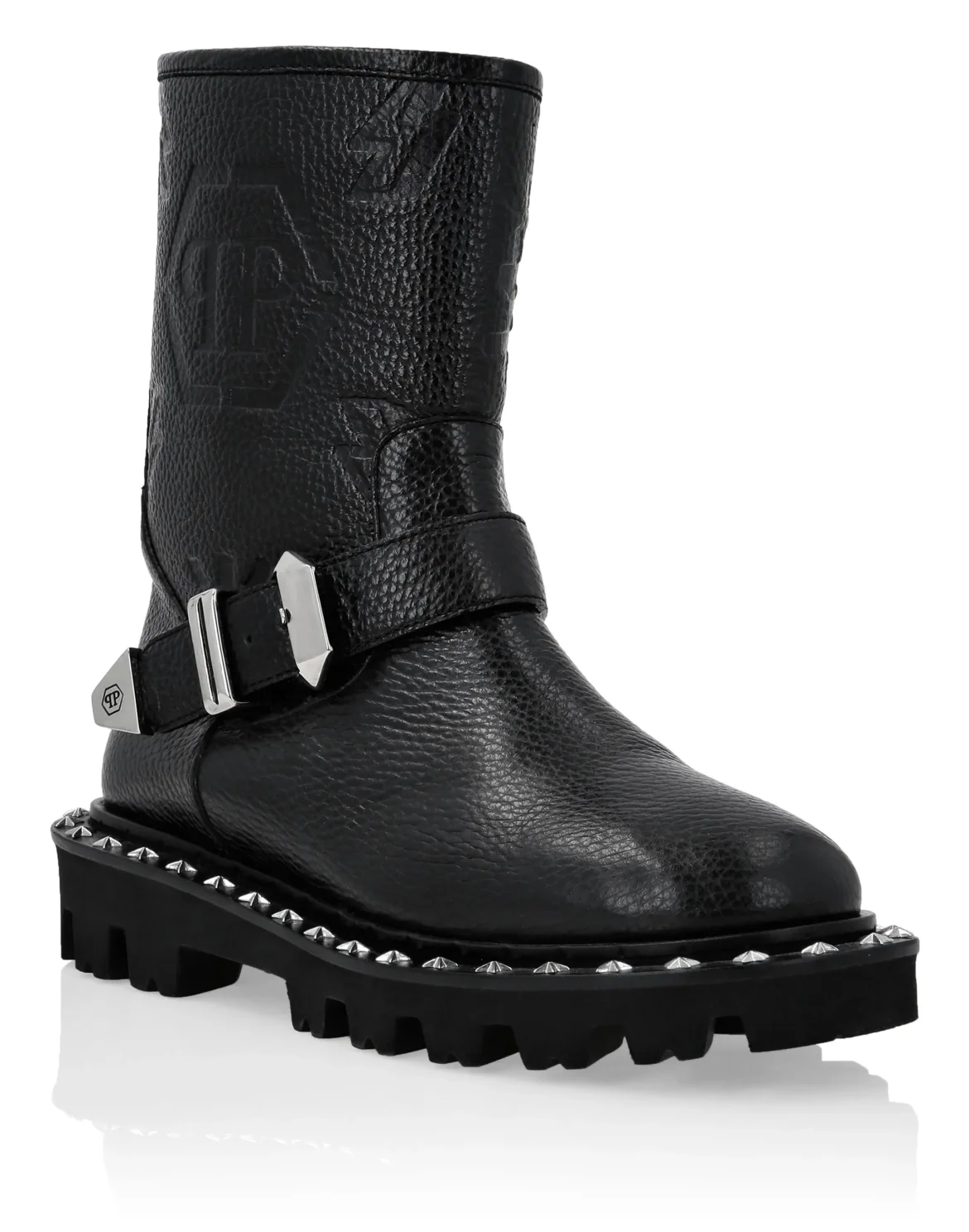 Leather Biker Boots  Monogram, цвет: Черный