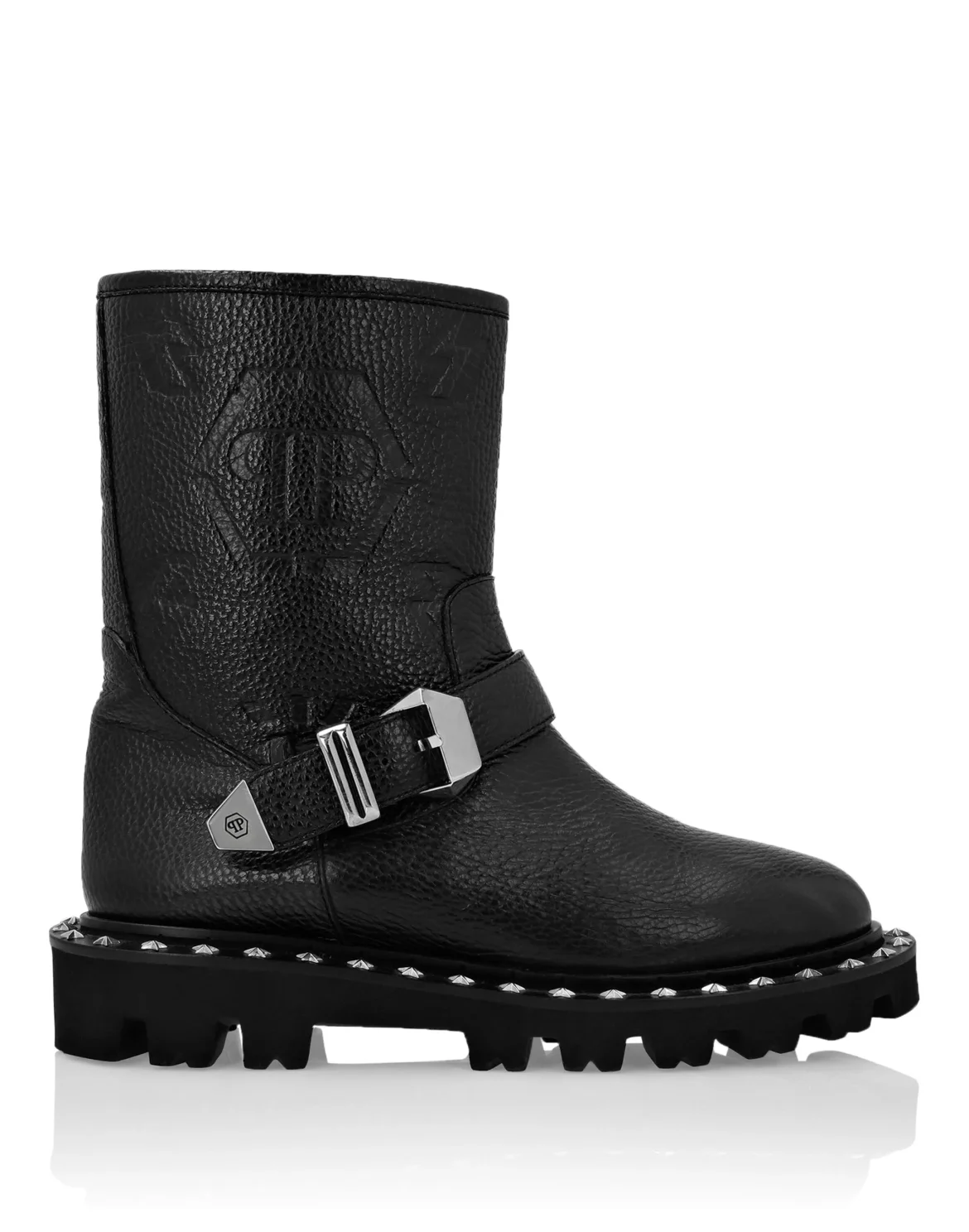 Leather Biker Boots  Monogram, цвет: Черный