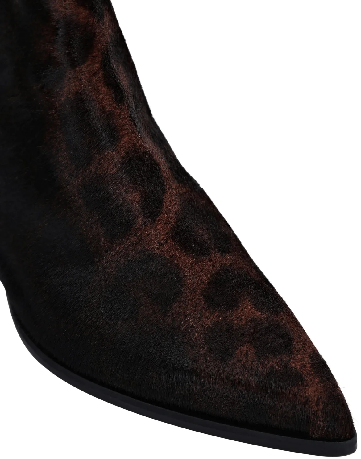 Leather pony Boots Low Flat Leopard, цвет: Черный