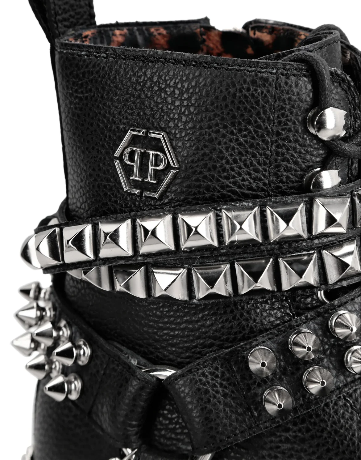 Leather Boots Studs Hexagon, цвет: Черный