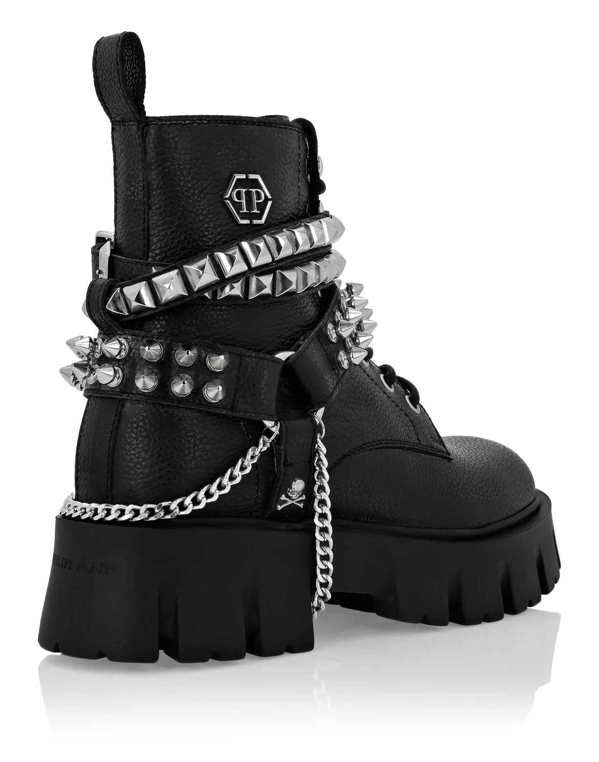 Leather Boots Studs Hexagon, цвет: Черный