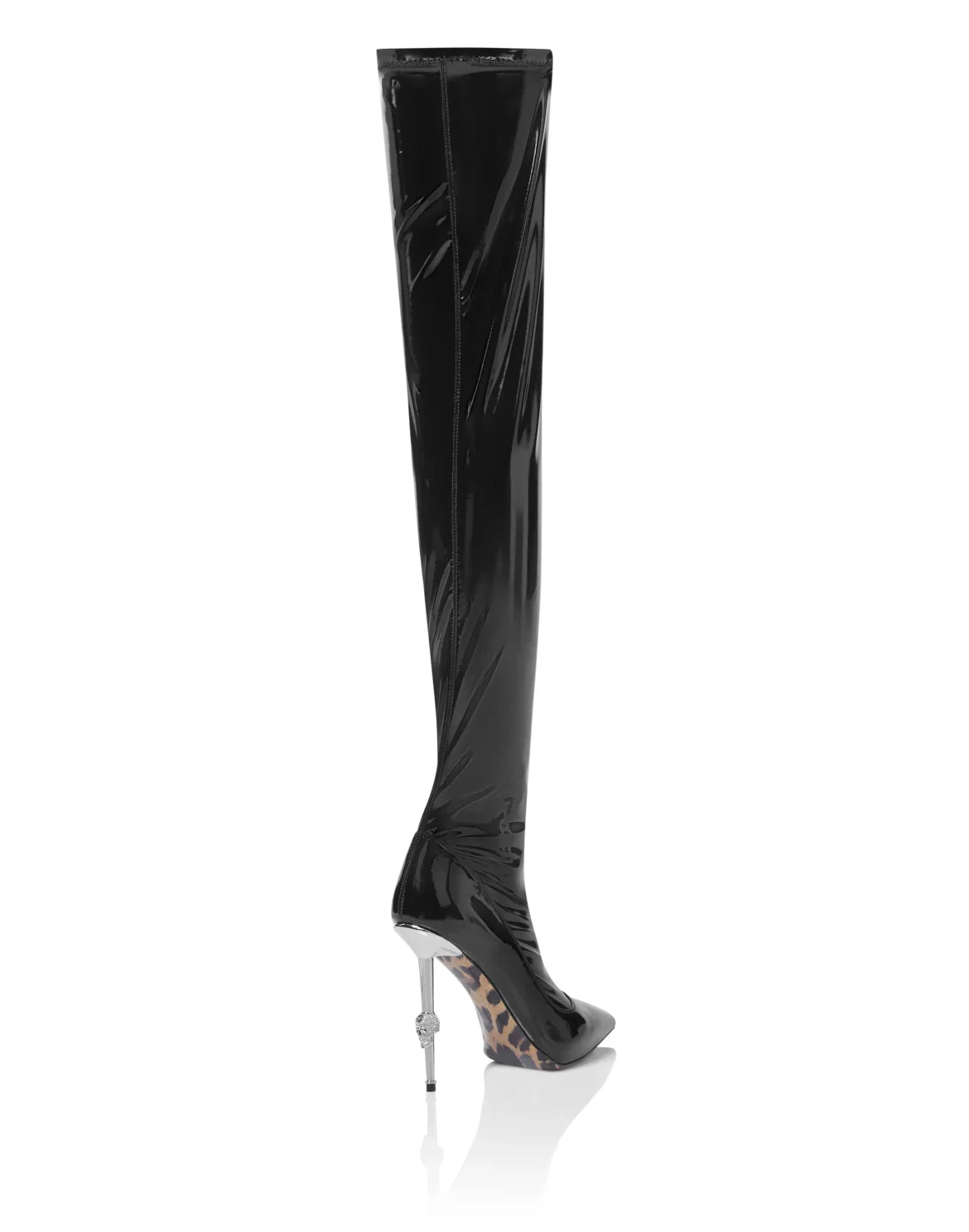 Naplak Boots Hi-Heels Overknees Iconic Plein, цвет: Черный