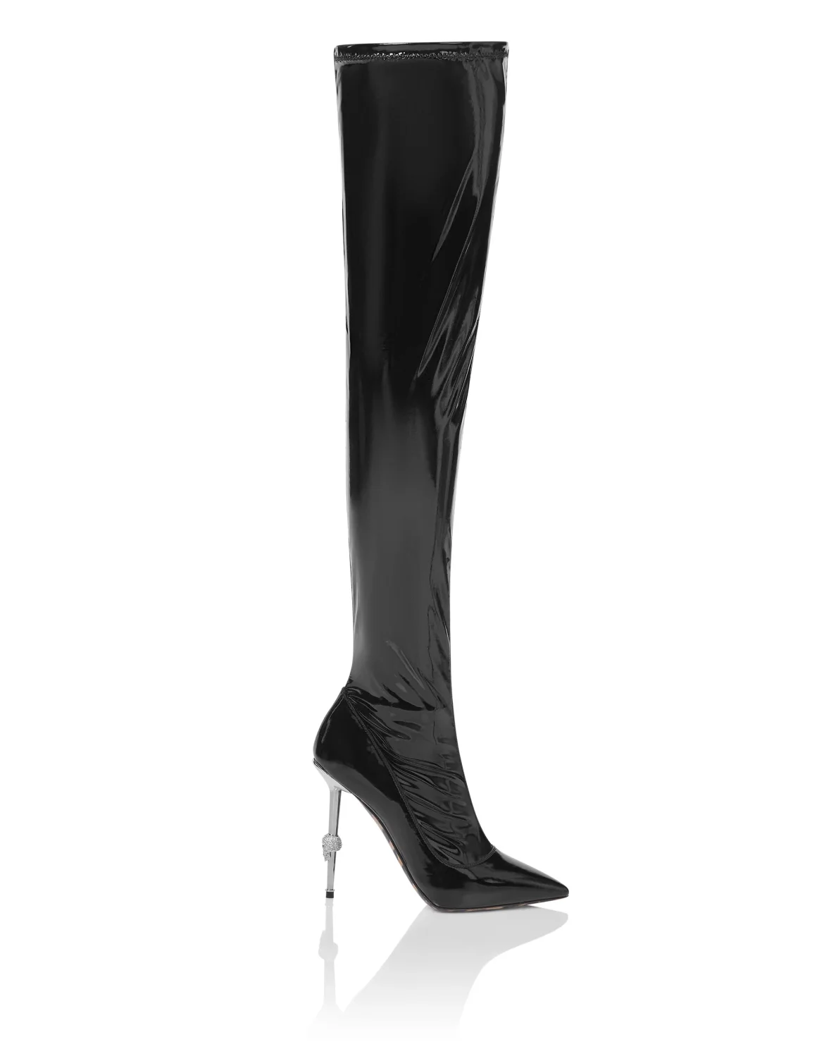 Naplak Boots Hi-Heels Overknees Iconic Plein, цвет: Черный