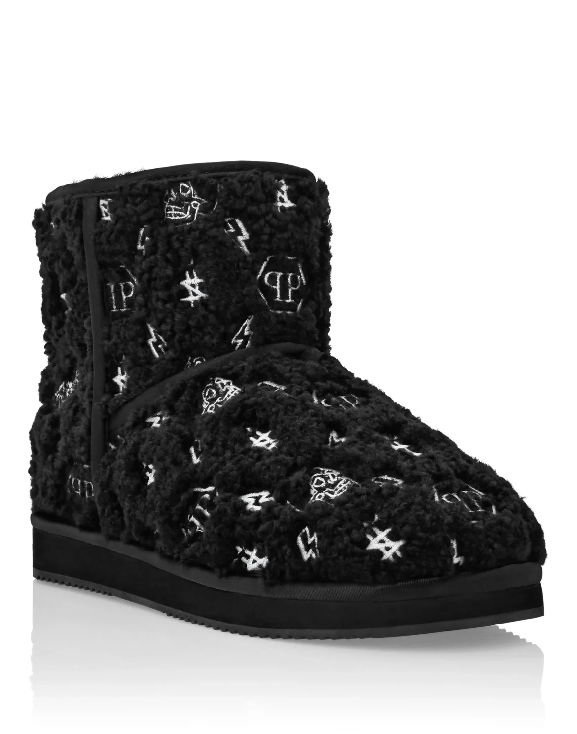Boots Mid Flat Monogram, цвет: Черный