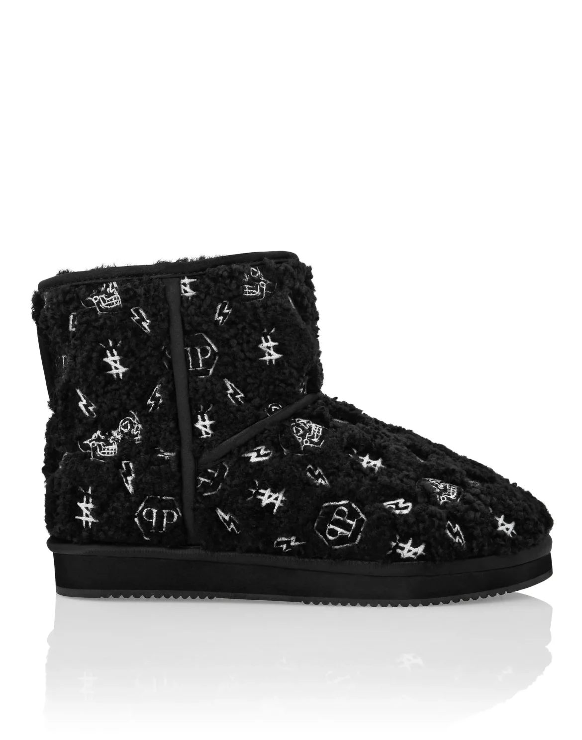 Boots Mid Flat Monogram, цвет: Черный