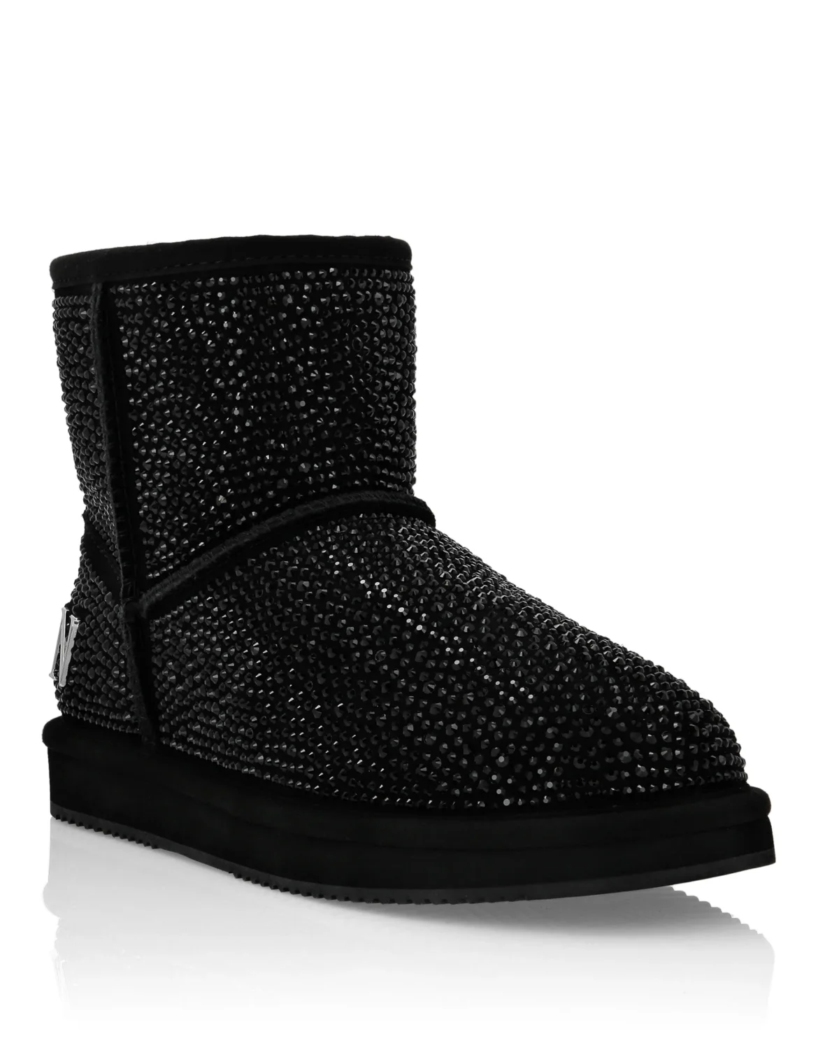 Boots Mid Flat Stones, цвет: Черный